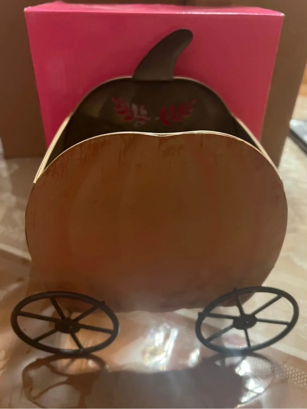 Pink Zebra Metal Carriage Pumpkin Accent Shade